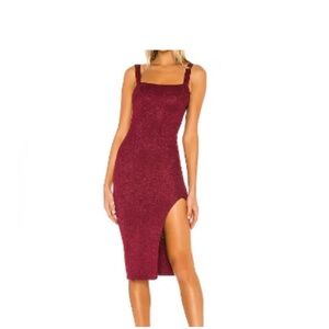 Superdown Burgundy Midi Dress